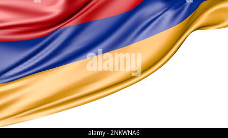 Armenia flag isolated on white background, 3D illustration Stock Photo