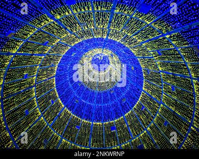 Hundreds of colored illuminated led lights Stock Photo