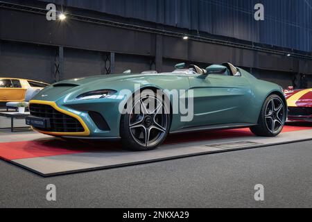 BRUSSELS, BELGIUM-DECEMBER 26, 2022: 2022 Aston Martin V12 Speedster Stock Photo