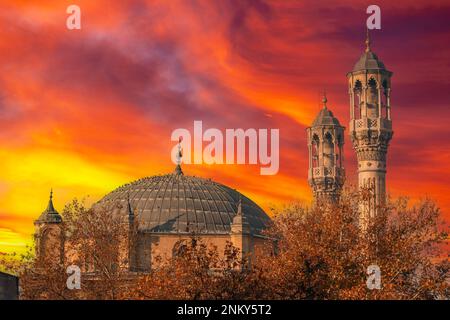 Aziziye Mosque view in Konya. The architectural style is a mixture of boroque and traditional Ottoman architecture. Stock Photo