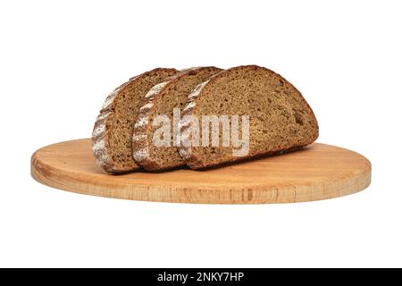 Image of sliced rye bread on a wooden plank Stock Photo