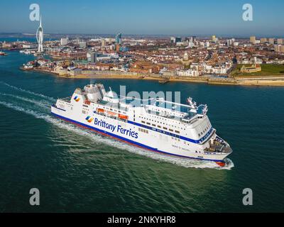 Mont St. Michel is a French cross-Channel ferry operated by Brittany Ferries. Stock Photo