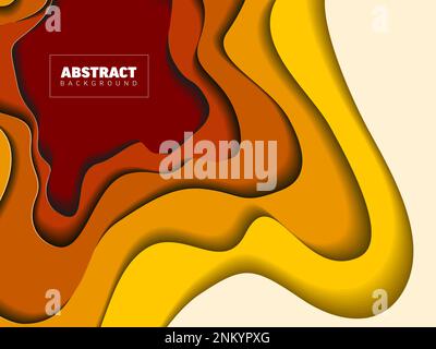 Abstract background with yellow and orange paper cut effect and place for your text. Nice fresh hot background for banner flyer header or social media Stock Vector