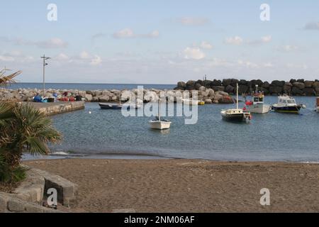 small boats in the port of lacco ameno, ischia island, gulf of naples, campania, italy Stock Photo