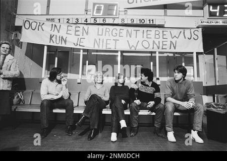Netherlands History: Work stoppage by civil servants Municipal Housing Department in Amsterdam ca. February 12, 1980 Stock Photo
