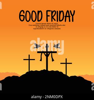Christian Celebration Day of Good Friday vector art Stock Vector