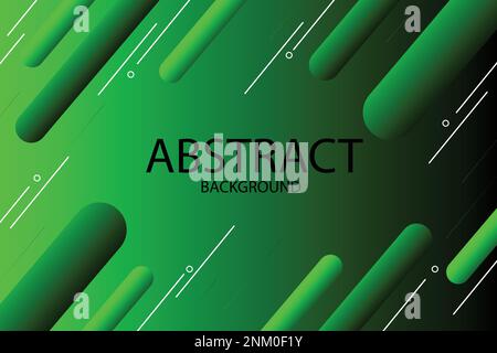 Green color geometric background. Dynamic shapes composition. Stock Vector