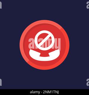 blocked phone call round icon Stock Vector