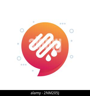 underfloor heating with water icon, vector Stock Vector