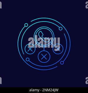 blocked phone calls line vector icon Stock Vector