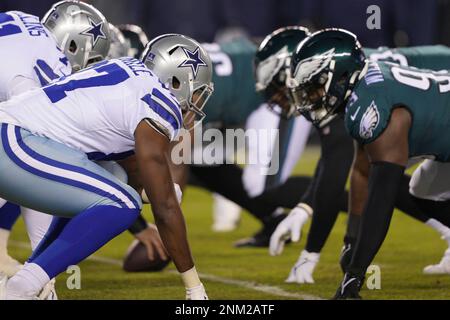 PHILADELPHIA, PA - JANUARY 09: Philadelphia Eagles helmet sits on the bench  during the game between the Dallas Cowboys and the Philadelphia Eagles on  January 8, 2022 at Lincoln Financial Field in