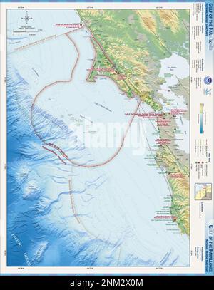 Map of the Gulf of the Farallones National Marine Sanctuary Stock Photo