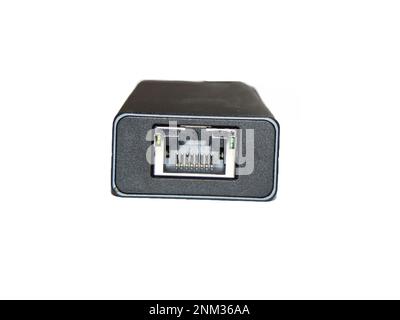 Multi functional USB-C Hub station, Ethernet, isolated on white Stock Photo