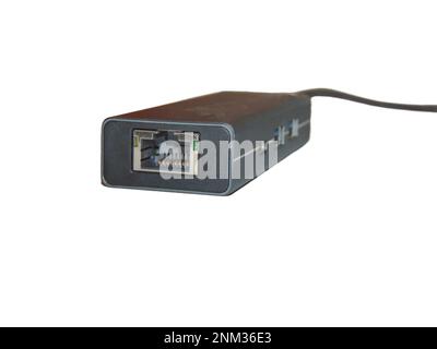 Multi functional USB-C Hub station, Ethernet, isolated on white Stock Photo