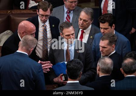 Rep. Scott Perry, R-Pa., talks to reporters as he walks to the House ...