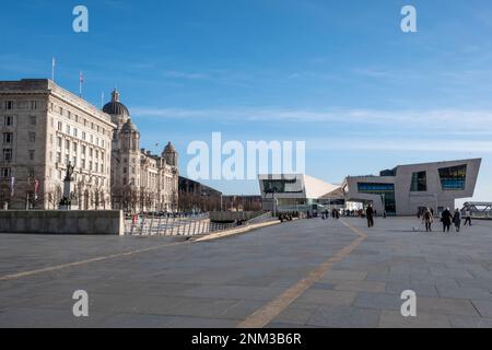 The Waterfront and Pier Head, Liverpool, UK Stock Photo