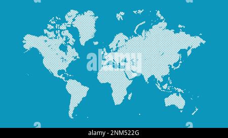 Dot pattern world map isolated. Flat vector illustration Stock Vector