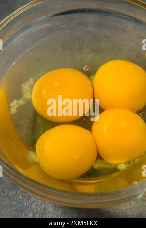 Raw Organic White Eggs Ready to Bake With Stock Photo