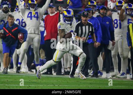 Wide receiver (3) Odell Beckham Jr. of the Los Angeles Rams stands for the  National Anthem before playing against the Arizona Cardinals in an NFL  football game, Monday, Dec. 13, 2021, in