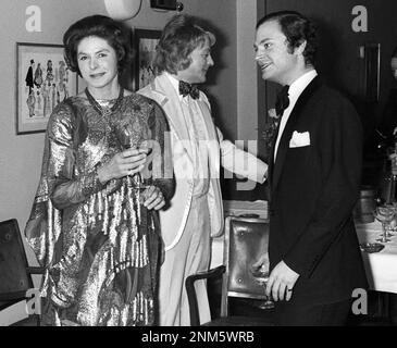 INGRID BERGMAN Swedish international actress meets the Swedish king Carl XVI Gustav at a charity gala in Stockholm Stock Photo