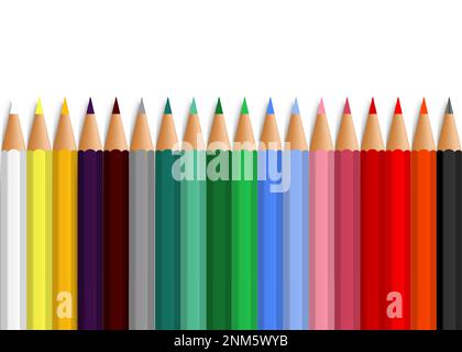 Color pensils. Crayons - colored pencil set. Vector illustrations Stock Vector