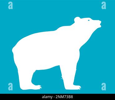white polar bear, abstract silhouette Stock Vector