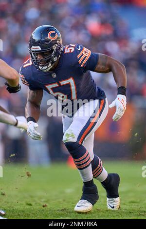 Chicago, Illinois, USA. 21st Nov, 2021. - Bears #11 Artavis Pierce warms up  before the NFL Game between the Baltimore Ravens and Chicago Bears at  Soldier Field in Chicago, IL. Photographer: Mike