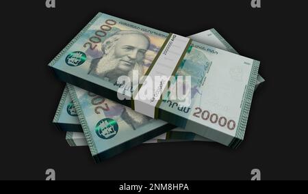 Armenia money Armenian Dram money pack 3d illustration. 20000 AMD ...