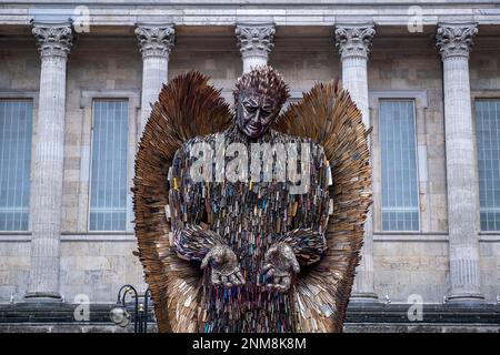 The Knife Angel sculpture by Alfie Bradley in Victoria Square, Birmingham, England Stock Photo