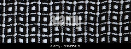 Abstract geometric monochrome braided pattern with square lines Stock Photo