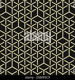 Hexagonal Maze generative pattern illustration Stock Vector