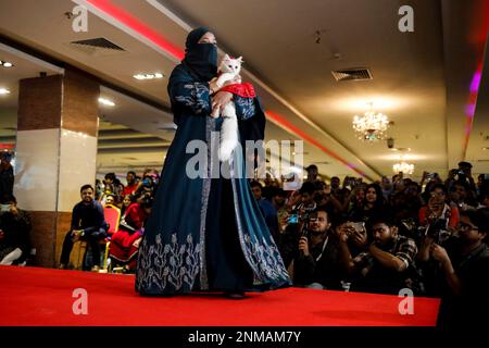 Dhaka, Bangladesh. 24th Feb, 2023. A cat ramp show was held at Jamuna Future Park in Dhaka, Bangladesh on Friday (February 24). More than 3,000 cat lovers have registered for the event this year. They all came to the event with their pet cats. Through this event, everyone who came here urged everyone to be aware of the animals around them. (Credit Image: © Md. Rakibul Hasan/ZUMA Press Wire) EDITORIAL USAGE ONLY! Not for Commercial USAGE! Credit: ZUMA Press, Inc./Alamy Live News Stock Photo