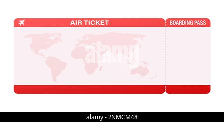 Airline tickets or boarding pass inside of special service envelope. Vector stock illustration. Stock Vector