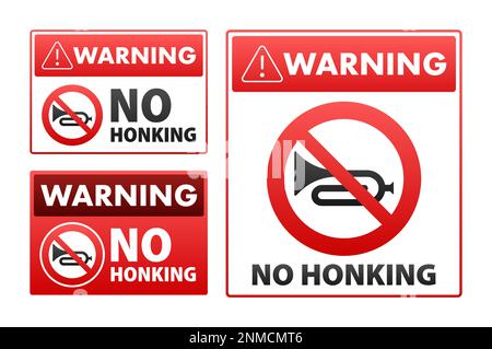 No honking here. Don't honk, no sound signal. Stock Vector