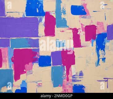 Original abstract oil painting on canvas.Multi colored wallpaper. Modern art concept. Contemporary project Stock Photo