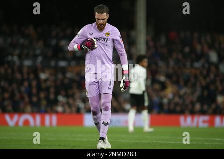 London, UK. 18th Feb, 2023. José Sá during the Premier League match between Fulham and Wolverhampton Wanderers at Craven Cottage, London, England on 24 February 2023. Photo by Pedro Soares. Editorial use only, license required for commercial use. No use in betting, games or a single club/league/player publications. Credit: UK Sports Pics Ltd/Alamy Live News Stock Photo