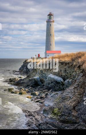 Cap-des-Rosiers Lighthouse, Gaspesie, Quebec, Canada Stock Photo