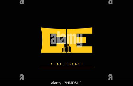 Real Estate letters Initials Monogram logo CE , EC Stock Vector