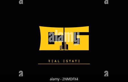 Real Estate letters Initials Monogram logo CG , GC Stock Vector
