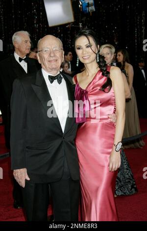 Rupert Murdoch and his wife, Wendi Deng at the Academy Awards in Los Angeles Feb. 27, 2011. Photo by Francis Specker Stock Photo
