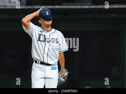 Japanese professional baseball pitcher Daisuke Matsuzaka of Saitama Seibu  Lions takes part in a retirement official match against Hokkaido Nippon-Ham  Fighters as a starter at MetLife Dome (Seibu Dome) in Tokorozawa City