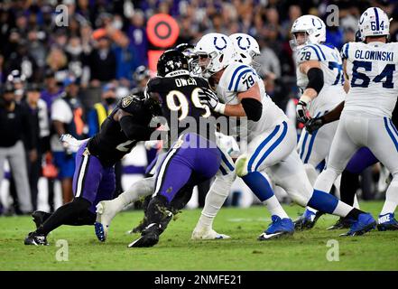 Baltimore Ravens vs. Cincinnati Bengals. NFL match poster. Two american  football players silhouette facing each other on the field. Clubs logo in  back Stock Photo - Alamy