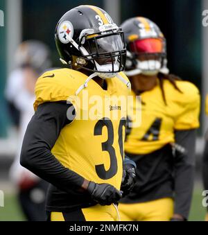 Pittsburgh Steelers safety Karl Joseph (38) is carted from the