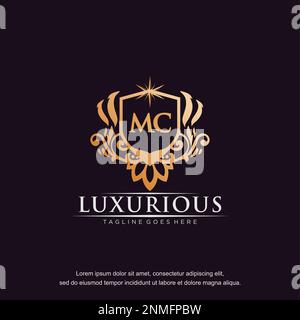 MC initial letter luxury ornament gold monogram logo template vector. Stock Vector