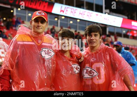 Kansas City Chiefs fans wear Patrick Mahomes jerseys as they tailgate  before an NFL football game against Cincinnati Bangals in Kansas City, Mo.,  Sunday, Oct. 21, 2018. (AP Photo/Nati Harnik Stock Photo 