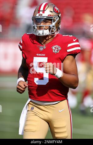 Kansas City Chiefs quarterback Patrick Mahomes stands on the sideline  during the second half of an NFL preseason football game against the San  Francisco 49ers in Santa Clara, Calif., Saturday, Aug. 14