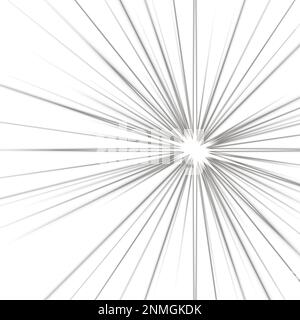 Digitally rendered Light effect rays flash radiance of star or sun white glow shine explosion isolated on white Stock Photo