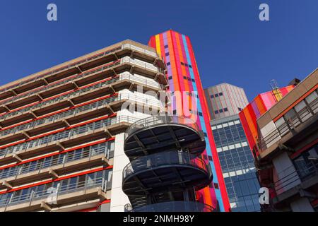 University of Duisburg-Essen, Essen Campus, Humanities Colour Code Building, Ruhr Area, North Rhine-Westphalia, Germany Stock Photo