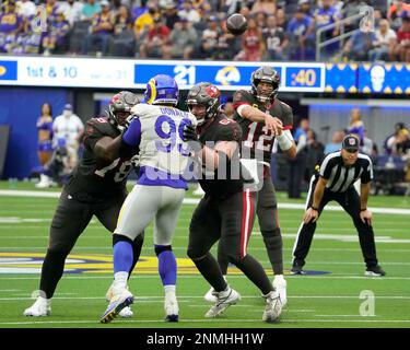 Inglewood, United States. 26th Sep, 2021. Sunday, September 26, 202;  Englewood, CA USA; Tampa Bay Buccaneers quarterback Tom Brady (12) takes  the field with his traditional “Let's Go!” cheer prior to an