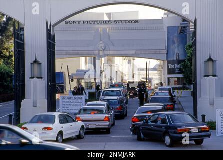 People arriving to work at Sony Pictures Studios in Culver City, CA Stock Photo